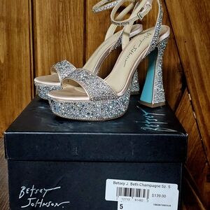 Betsey Johnson Sparkling Champagne Heels